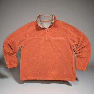 L.L. Bean Men's L Trail Fleece 1/4 Zip Pullover‎ Copper Orange Outdoor
